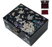 February Mountain Boîte à bijoux en nacre - Cadeau papillon pour femme, anniversaire, mariage, fête des mères, Noël, remise de diplôme (Papillon)