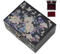 February Mountain Boîte à bijoux en nacre - Cadeau papillon pour femme, anniversaire, mariage, fête des mères, Noël, remise de diplôme (Grue)