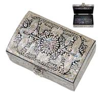 February Mountain - Boîte à Bijoux en Nacre Coréenne - Coffret Cadeau Femme avec Miroir - Motif Grue Élégante - Idée Unique pour Anniversaire, Noël ou Mariage