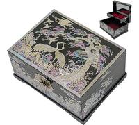 February Mountain Boîte à bijoux nacrée avec motifs de grues, Fait main en Corée