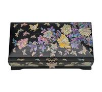 February Mountain Grande Boîte à Bijoux en Nacre de avec Plateau pour Bagues - Cadeaux Uniques Faits Main pour Femmes - Boîte Décorative de Souvenirs en Coquille d'Abalone