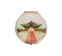 February Mountain Miroir Compact Double grossissement en Nacre - Cadeau pour Femme, Maman et sœur - Idée Unique d'anniversaire, de Noël (Heritage Walk)