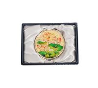 February Mountain Miroir Compact Double grossissement en Nacre - Cadeau pour Femme, Maman et sœur - Idée Unique d'anniversaire, de Noël (Lotus Serenity)