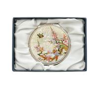 February Mountain Miroir Compact Double grossissement en Nacre - Cadeau pour Femme, Maman et sœur - Idée Unique d'anniversaire, de Noël (Plum Blossom White)