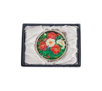 February Mountain Miroir Compact Double grossissement en Nacre - Cadeau pour Femme, Maman et sœur - Idée Unique d'anniversaire, de Noël (Midnight Peony)