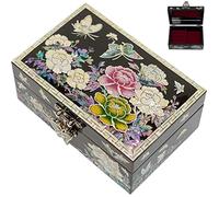 February Mountain Petite boîte à bijoux en nacre pour femme - Fabriquée à la main en Corée - Idée cadeau unique pour maman, petite amie, sœur, grand-mère, anniversaire, anniversaire de mariage, Noël