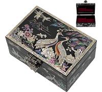 February Mountain Petite boîte à bijoux en nacre pour femme - Fabriquée à la main en Corée - Idée cadeau unique pour maman, petite amie, sœur, grand-mère, anniversaire, anniversaire de mariage, Noël