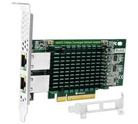 FebSmart Interface PCIE X8 vers 2 Ports RJ45 10 Gbit/s, contrôleur Ethernet Intel X540-AT2, 2 Cartes NIC PCIE 10GbE Interface RJ45, Adaptateur réseau convergé PCI Express 10GbE (X540T2)