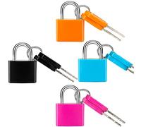 Febwind Lot de 4 mini cadenas à clés multicolores en métal recouvert de plastique pour valise, sac à dos, boîtes, sac d'ordinateur portable