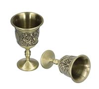 FECAMOS Verres à Boire en métal, Ornement rétro Collection de Verres à vin de Style Royal Petit Verre à vin de Luxe pour la fête à la Maison Dîner Bar pour Les Mariages Décoration d'intérieur Coupe