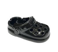 Fecheche Cendrier à cigarettes en céramique mignon en forme de sabot - Portable et amusant - Cendrier de table - Cendrier de tabac pour terrasse, intérieur et extérieur (noir)