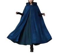 Feclmiyt Cape de sorcière d'Halloween avec capuche, cape médiévale de faucheuse - Costumes vintage pour cosplay, cape en laine (A-04, XL)