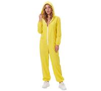 Feclmiyt Combinaison coupe-vent pour femme Hazmat Costume Combinaison pour | Capuche, fermeture éclair intégrale, tissu coupe-vent, coupe ample, manches longues, jambe de jogging, Halloween, cosplay
