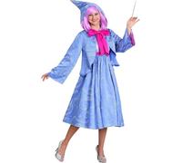 Feclmiyt Costume de fée pour marraine de luxe à capuche pour femmes - Robe de fête à thème Cendrillon - Tenue d'Halloween (bleu, taille XL)