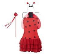 Feclmiyt Costume d'Halloween de coccinelle pour femme - Robe à pois - Robe coccinelle à pois - Ensemble de jambières fantaisie (B-01, XL)