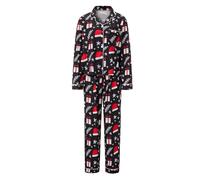 Feclmiyt Ensemble de pyjama de Noël pour femme - Imprimé bonhomme en pain d'épice - Chemise boutonnée à manches longues + pantalon - 2 pièces, D-03., L
