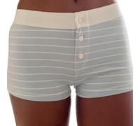 Feclmiyt Y2k Micro Short de pyjama taille basse avec boutons imprimés floraux pour femme, bleu, M