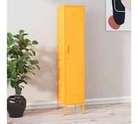 Fecpoo Armoire à casier avec serrure en acier jaune moutarde 35 x 46 x 180 cm 4 étagères 20 kg par étagère pour bureau et commerce