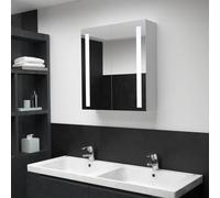 Fecpoo Armoire miroir LED avec éclairage LED, MDF avec revêtement mélaminé, blanc/argent, 60 x 14 x 62 cm, pour salle de bain