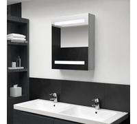 Fecpoo Armoire miroir LED avec éclairage LED, MDF avec revêtement mélaminé, gris béton, 50 x 14 x 60 cm, pour salle de bain