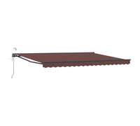 Fecpoo Auvent 4 × 3,5 m - Marron et anthracite - Tissu polyester résistant aux intempéries - Cadre en acier et aluminium revêtu par pulvérisation - Pour terrasse