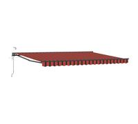 Fecpoo Auvent 4 × 3,5 m semi-cassette avec tissu en polyester enduit de polyuréthane, cadre anthracite, pour jardin et terrasse