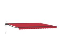 Fecpoo Auvent 4 x 3 m rouge/anthracite polyester avec revêtement PU design semi-cassette pour extérieur