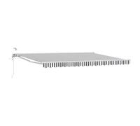 Fecpoo Auvent de 4,5 x 3,5 m - Anthracite et blanc - Tissu polyester résistant aux intempéries - Cadre en acier et aluminium revêtu par pulvérisation - Extérieur