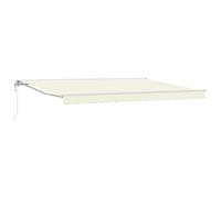 Fecpoo Auvent de 4 x 3 m en polyester crème, cadre en acier revêtu par pulvérisation, semi-cassette pour extérieur