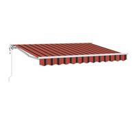 Fecpoo Auvent solaire - 3,5 x 2,5 m - Tissu polyester résistant aux intempéries - Orange/noir/jaune - Semi-cassette pour l'extérieur