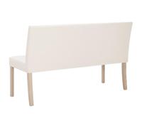 Fecpoo Banc de 139,5 cm en cuir synthétique blanc crème avec cadre en bois de pin