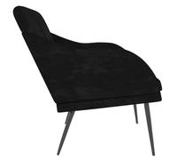 Fecpoo Banc en velours noir - 110 x 76 x 80 cm - Structure en métal