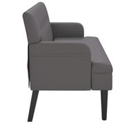 Fecpoo Banc gris 112 x 65,5 x 75 cm en cuir synthétique avec dossier