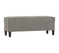 Fecpoo Banc gris clair 100 x 35 x 41 cm en velours, contreplaqué, mousse