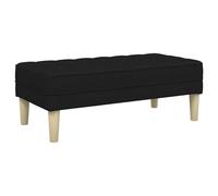 Fecpoo Banc noir 113 x 57 x 39 cm tissu contreplaqué | Style moderne du milieu du siècle, tissu polyester respirant, construction en contreplaqué stable, montage facile