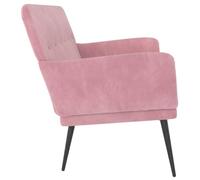 Fecpoo Banc rose 108 x 79 x 79 cm en velours avec structure en métal