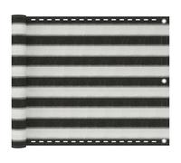 Fecpoo Brise-vue pour balcon - 75 x 300 cm - En polyéthylène haute densité - Anthracite / blanc - Respirant - Résistant aux intempéries - Avec œillets et corde pour un montage facile