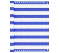 Fecpoo Brise-vue pour balcon en polyéthylène haute densité - 90 x 400 cm - Bleu/blanc - Respirant - Résistant à la moisissure - Avec corde en polyéthylène de 12 m - Idéal pour l'intimité sur le balcon