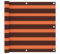 Fecpoo Brise-vue pour balcon Orange/marron 90 x 500 cm Tissu Oxford enduit de polyuréthane imperméable et résistant à la lumière avec œillets et corde pour un montage facile