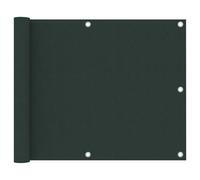 Fecpoo Brise-vue pour balcon, vert foncé, 75 x 500 cm, imperméable et résistant aux UV, tissu Oxford enduit de PU, avec œillets en aluminium et corde de 24 m, pour balustrade de balcon