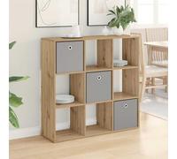 Fecpoo Buffet avec tiroirs en chêne Artisan - 102 x 31 x 99,5 cm - Meuble de salon moderne avec poignées encastrées et construction en bois solide