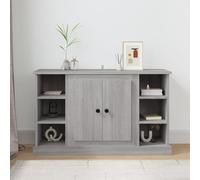 Fecpoo Buffet en bois 100 x 35,5 x 60 cm Gris Sonoma - Armoire durable avec surface lisse, compartiments protégés contre la poussière pour les espaces de vie modernes