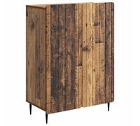 Fecpoo Buffet en bois - 66 x 34,5 x 92 cm - Aspect bois vieilli - Avec 2 ouvertures de porte à 90° - Meuble de rangement pratique pour adultes