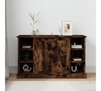 Fecpoo Buffet en bois de chêne fumé - 100 x 35,5 x 60 cm - Aspect classique avec construction stable et compartiments protégés contre la poussière - Pour les espaces de vie modernes