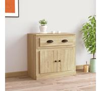 Fecpoo Buffet en bois de chêne Sonoma de 70 cm de large avec beaucoup d'espace de rangement et construction stable pour un intérieur moderne