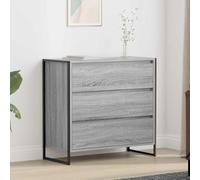 Fecpoo Buffet en bois gris Sonoma - Style industriel - 79 x 36 x 75,5 cm - Avec tiroir - Pour salon et loft