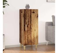 Fecpoo Buffet en bois vieilli - 34,5 x 34 x 90 cm - Avec porte pratique - Meuble de rangement peu encombrant pour le salon et la salle à manger