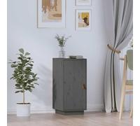Fecpoo Buffet gris 34 x 40 x 75 cm en pin massif - Étagère en bois pratique avec beaucoup d'espace de rangement pour livres, DVD et décoration dans un intérieur moderne ou rural