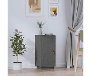 Fecpoo Buffet gris 34 x 40 x 75 cm en pin massif - Étagère en bois pratique avec beaucoup d'espace de rangement pour livres, DVD et décoration dans un intérieur moderne ou rural