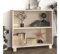 Fecpoo Buffet Hamar en pin massif marron miel, 85 cm de large, 2 étagères ouvertes, cadre en bois stable pour un décor moderne et rural